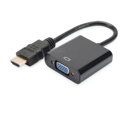 DIGITUS - Adattatore video / audio - HDMI maschio a HD-15 (VGA), mini-jack femmina - nero